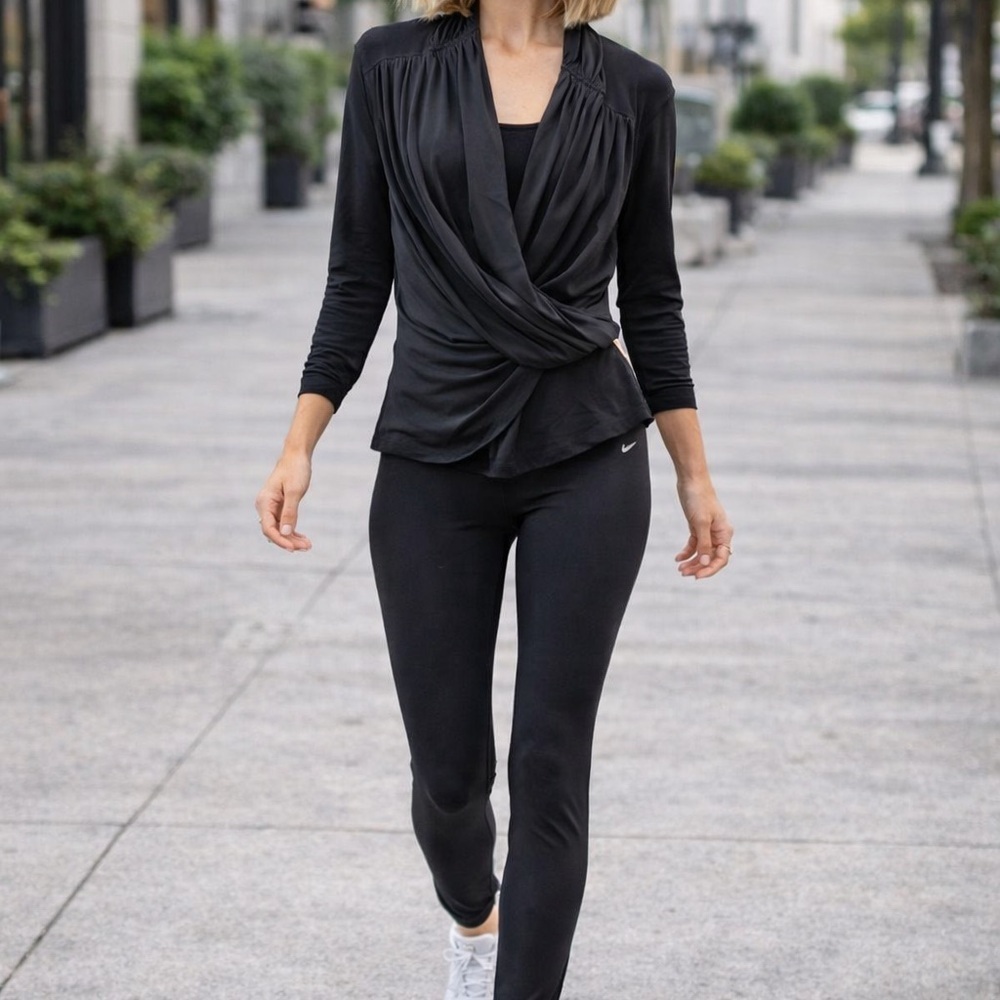 Lululemon Your Best Breath Wrap Vitasea Open Front Cardigan Gray Black - Picture 3 of 14